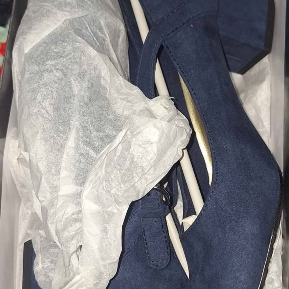 Soft Style Navy Blue Heels